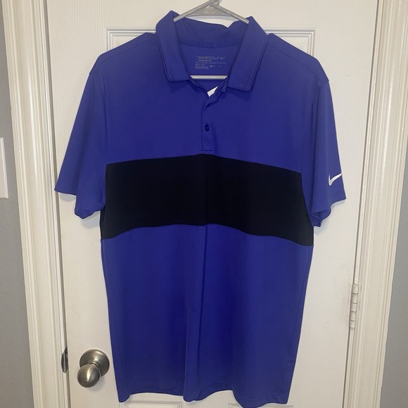 Nike Dri Fit Golf Polo Short‎ Sleeve Top Shirt Blue Men's Medium - Picture 1 of 4